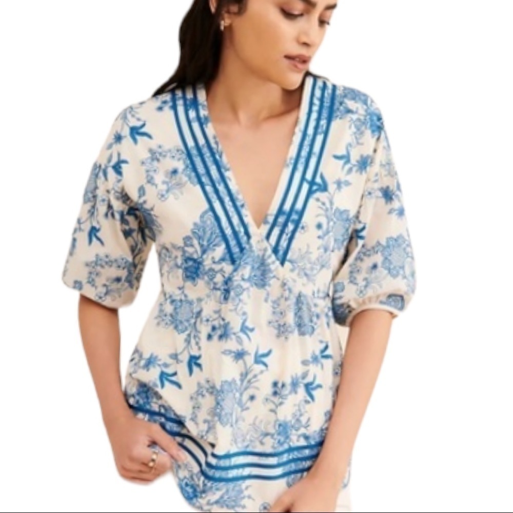 Sui By Anna Sui Chinoiserie Babydoll Blouse Style SAS0409B